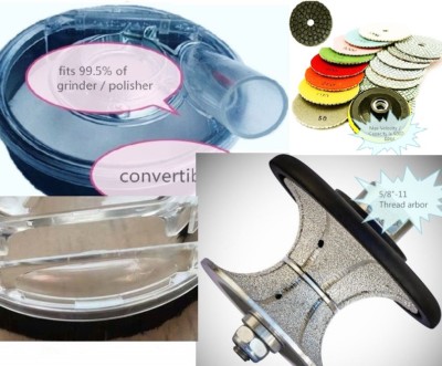 Grinder Dust Shroud 3/4'' Full Bullnose Profiler stone concrete marble Polish Pad