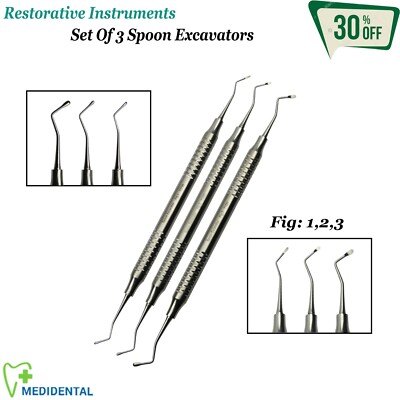 RESTAURATIVE Instrumente Dental Endo Löffel Bagger Set Abb.1,2,3 Labor CE