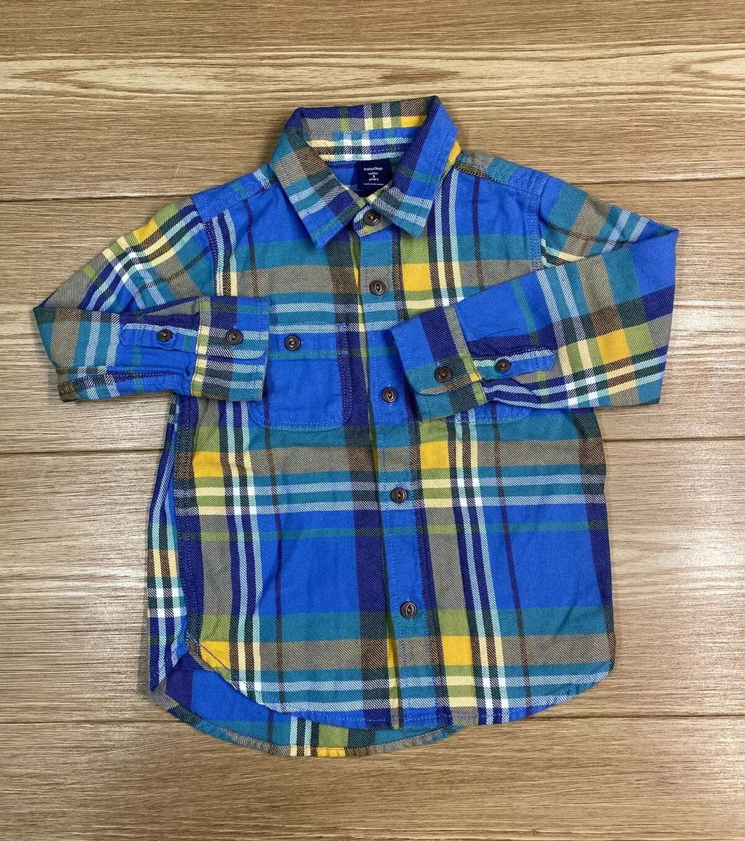 Camisa Con Botones Para Niños Talla 3 Años GAP Casual a Cuadros 1446 |