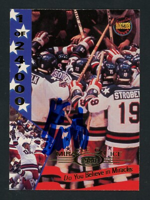 Steve Christoff Miracle On Ice 1980 USA Olympic Gold Hockey Signed Card E27757