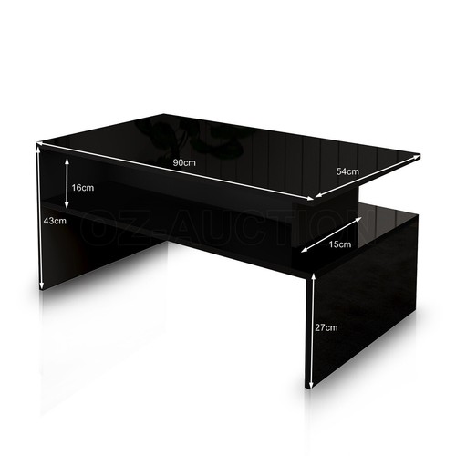 Modern Coffee Table Storage Drawer Cabinet High Gloss Furniture 7 Models BK/WH - Picture 46 of 65