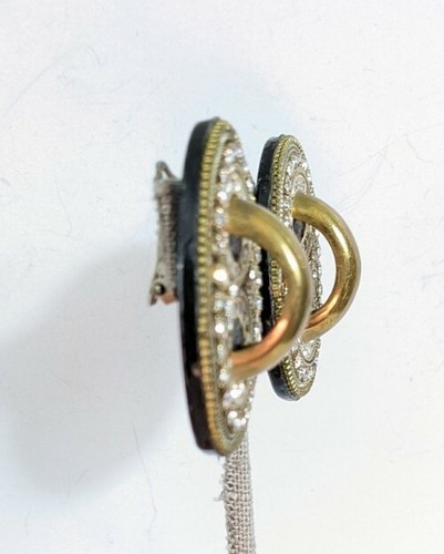 M&J Hansen Ohrringe 88 signierte 80er Jahre Glamour oval Clip On Strass - Bild 3 von 6