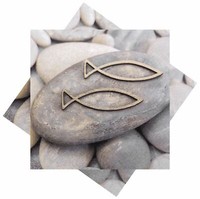 Servietten Steine Fisch Tischdeko Kommunion Konfirmation 20 StüCk
