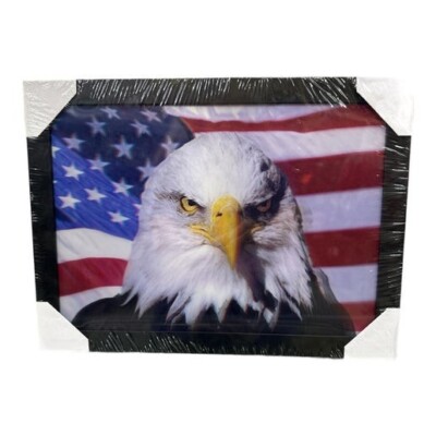 3D Eagle Head Black Framed Picture (11.5'' x 15.5'')