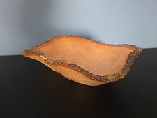 Live Edge Rustic Wood Bowl Hand Carved Natural Edge 11 Fluid Shape