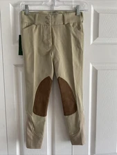 Dover Saddlery Girls 8 Tan DS Girls Wellesley Competition KP Breeches Equestrian