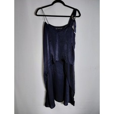 Zara Basic Navy Asymmetric Dress Sleeveless Women Size M