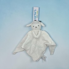 Carters Child Of Mine Lamb Lovey Plush White Security Blanket Cotton