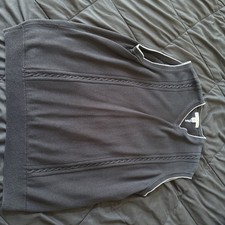 Cypress Links Black Golf Cable Knit V-Neck Sweater Vest Men's Size xl