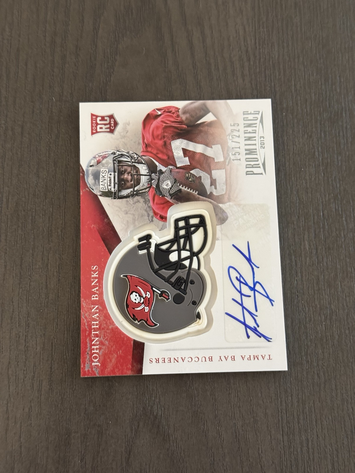 Johnthan Banks Panini Prominence #143 Rookie Helmet Autograph