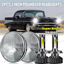 For Chevy Bel Air 1955-1957 Pair 7 Inch Round Led Headlights Hilo Sealed Beam For Chevy Bel Air 1955-1957 Pair 7 Inch Round Led Headlights Hilo Sealed Beam