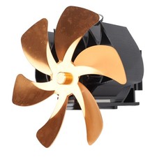 Gold Wood Stove Fan Heat Powered 6 Blades Hanging Stove Fan Silent Flue Pip OH