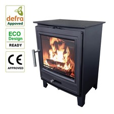 5KW Multifuel Stove Wood Log Burner Steel Fireplace Defra Approved Eco Design UK