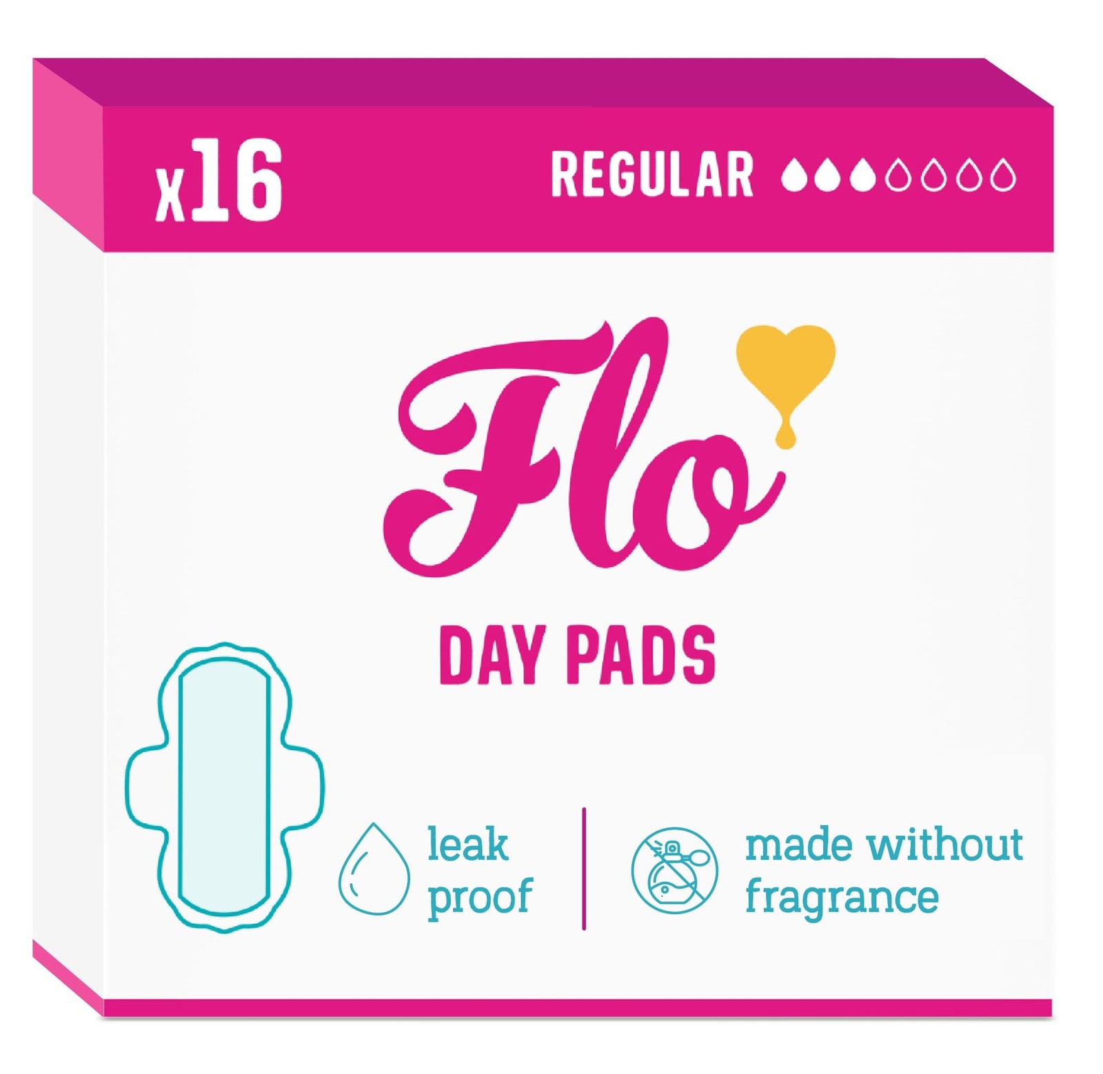 Flo - Day Menstrual Pads (16 Pack) - Organic Bamboo Period for 16 - Image 3