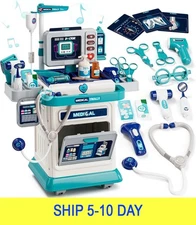 Lehoo Castle Doctor Kit for Toddlers 3-5, Kids Doctors Play Set, Mobile Cart wit