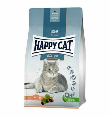 HAPPY CAT Indoor Adult Atlantik-Lachs Trockenfutter für Katzen 4kg