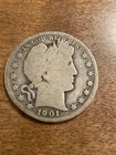 1901 Barber Half Dollar Silver