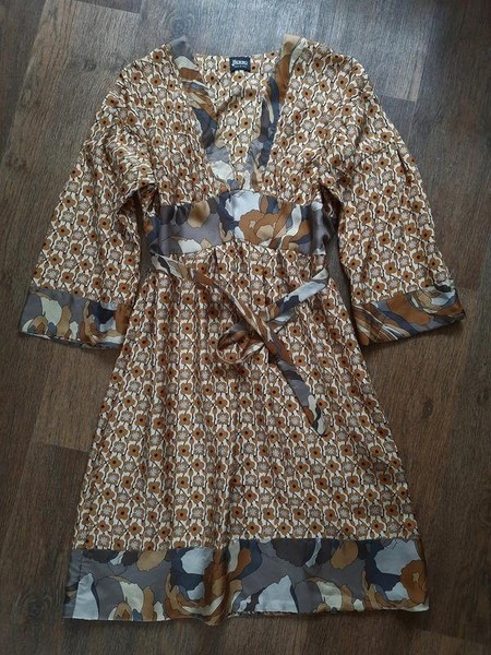 Women Herno Dress Brown Silk 36 / S / 44