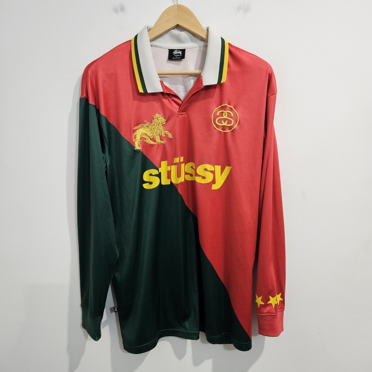 Stussy Football Soccer Jersey Size Small Red Green S-Links Logo
