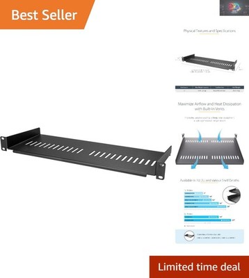StarTech 1U Vented Server Rack Shelf   Heavy-Duty Steel, 44lb Capacity