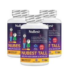 [3 Pack] NuBest Tall Kids Growth & Bone Support Vitamins (Ages 2-9) 60 Ct