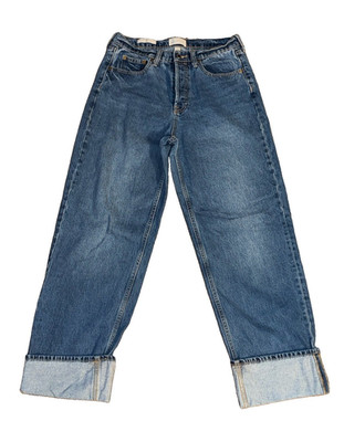Universal Thread Women s Straight Jeans Mid-Rise Medium Wash Denim Cuffed 5-Pkt