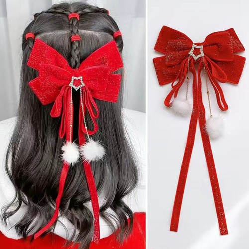 Big Bow Hair Card Barrette for Women Girl Child Girls Red - Picture 9 of 10