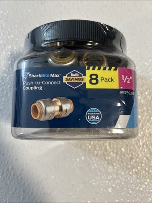 8 pack ~ Shark Bite/SharkBite MAX 1/2 inch Couplings/Couplers