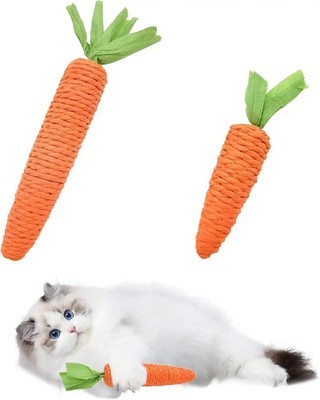 Cat toys self-entertainment carrot teething and cat teasing sticks, bite-resista
