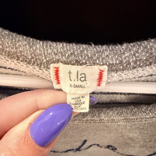 Maglione Anthropologie T.la grigio French Terry con dettaglio ricamato Xsmall - Foto 5 di 6
