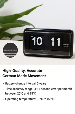 TWEMCO QT-30 - The Ultimate Retro Flip Clock for Desk & Wall Use
