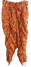 Free People Dusk 'Til Dawn Parachute Pants Women's M Bohemian Print Ruching New