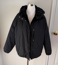 Women Yves Salomon hooded down jacket in technical fabric and mink fur coat