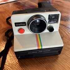 Vintage Polaroid SX-70 OneStep White Rainbow Stripe Land Camera Untested