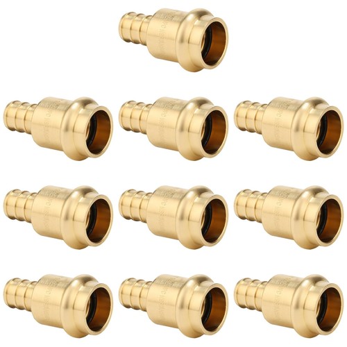 10 PCS 1/2 Inch Press x PEX Adapter LeadFree Brass Crimp Connector ProPress