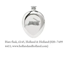 Silver Hipflask Shooting Holland&Holland Purdey Pheasant Grouse Horse Racing