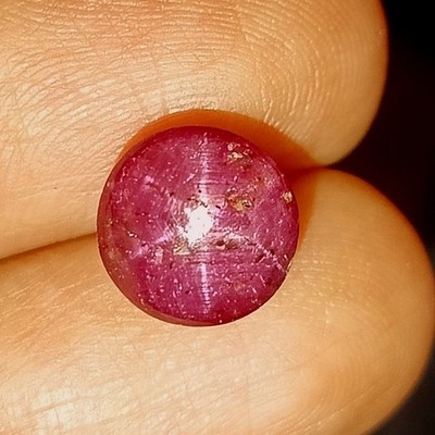 9.6 mm Natural Unheated Star Ruby Cabochon 6 Rays Round Cut Gemstone 7.80 Carat