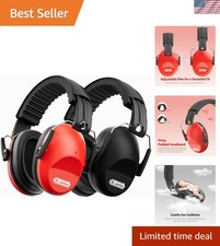 Kids Noise-Cancelling Ear Muffs 2-Pack: 27.4 NRR Comfort  Safety - Black  Red