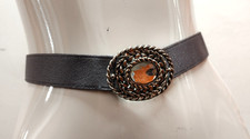 80s Silver Gray Belt Med BLING MADE ENGLAND COUNTRY CASUALS ROYAL CHIC