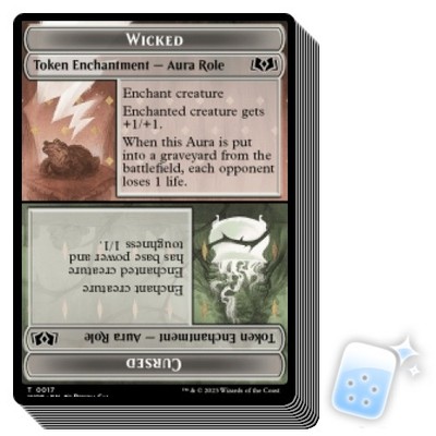 10 pcs WICKED ROLE TOKEN (017) Wilds Of Eldraine WOE Magic MTG MINT CARD |  eBay