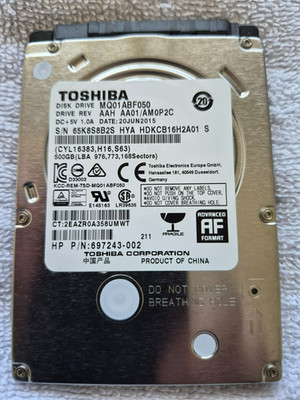 Toshiba MQ01ABF050 500GB 2.5'' SATA Laptop Computer HDD 5400RPM Tested 809 Hours