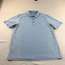 Tommy Bahama Polo Shirt Mens Medium Blue Island Zone Golf Performance Stretch