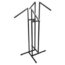 Black 4 Way Adjustable Clothing Rack with Slanted Arms - Retail Clothing Rack...