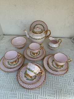 Vintage Tuscan Fine Bone China “Springtime” Pink Floral Part Tea Set