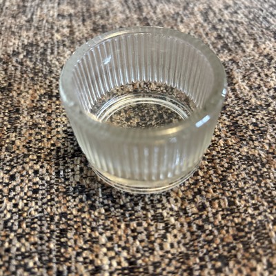 Round Clear Glass Open Salt Cellar w/Vertical Line Pattern - 1 7/8'' diameter