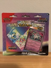 New Pokemon PRISMATIC EVOLUTIONS Tech Sticker Collection 3 Booster Packs Sylveon