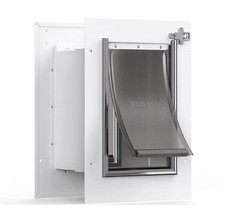 Baboni Small Pet Door for Wall, Steel Frame and Telescoping Tunnel, Lock