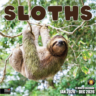 Select - Sloths 2026 Wall Calendar 12 Month | 12'' x 24'' Open | Thick & Sturdy Pa