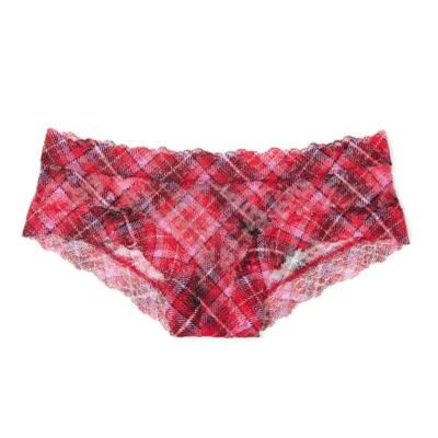 Victoria's Secret The Lacie Lace Cheeky Panty XL *Lipstick Chic Plaid* NEW!