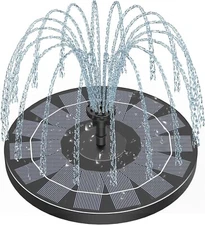 AISITIN Solar Fountain Pump 2024 Upgrade Solar Bird Bath Fountain with 6 Nozzles